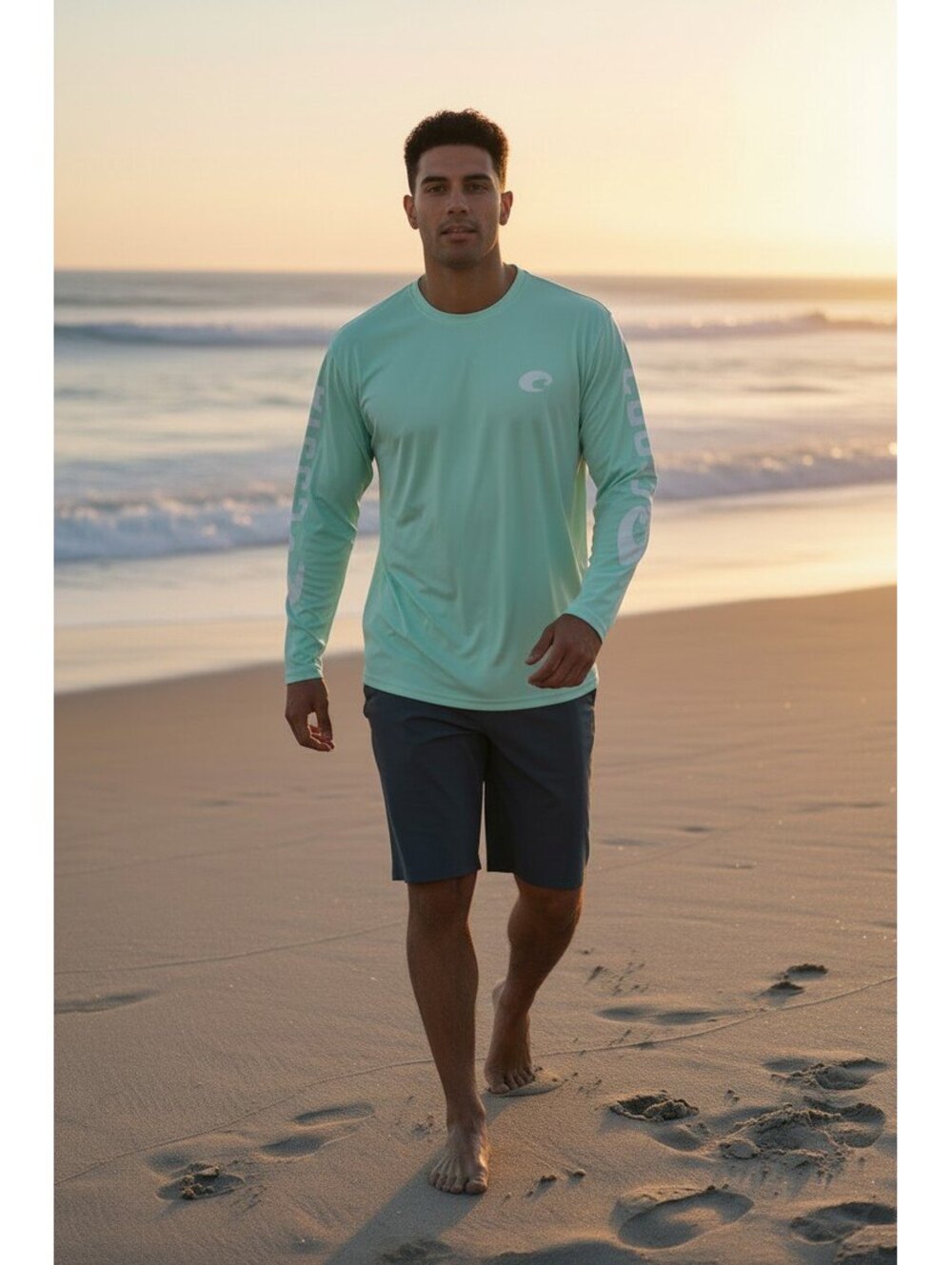 Costa Long Sleeve Performance Shirt Light Green Size L